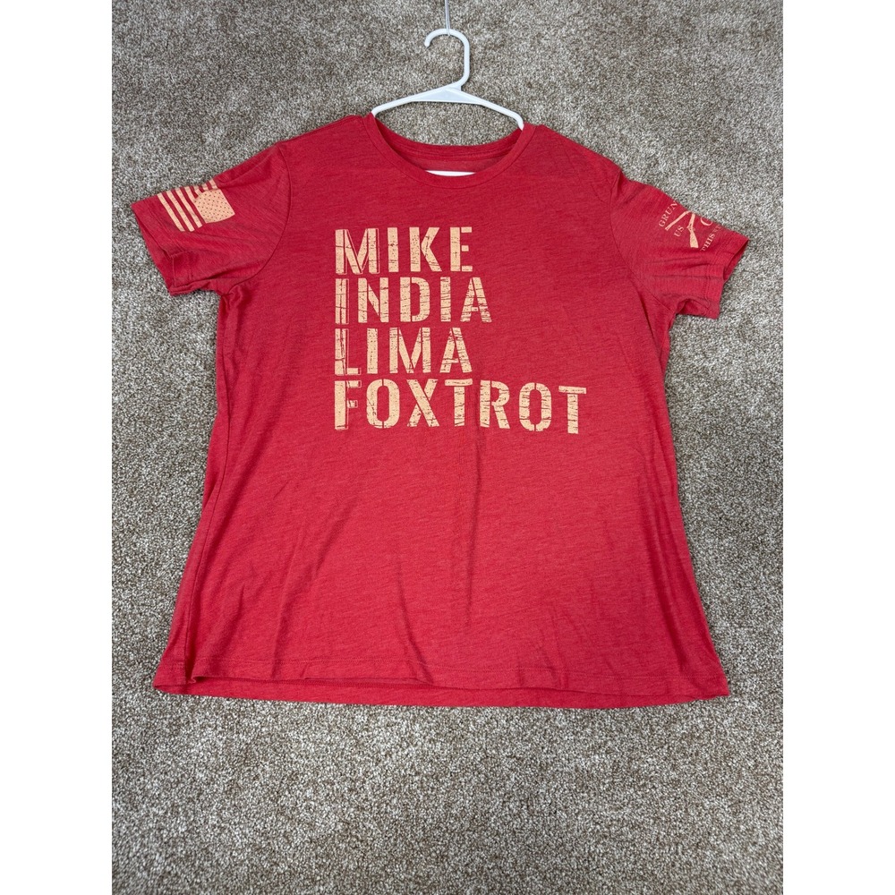Grunt Style Mike India Lima Foxtrot Tee Red Heather Womens Large MILF T-Shirt